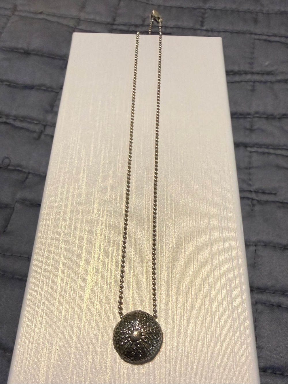 Sterling silver sea urchin pendant and 16 inch chain Mignon Faget